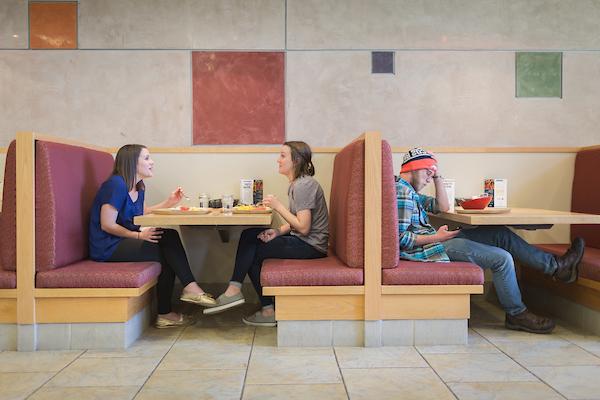 Students eating in Holmes Dining Hall